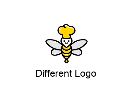 bee with chef hat logo