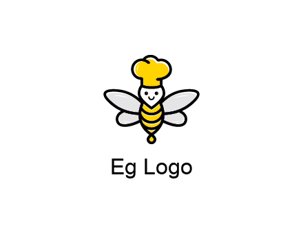 bee with chef hat logo