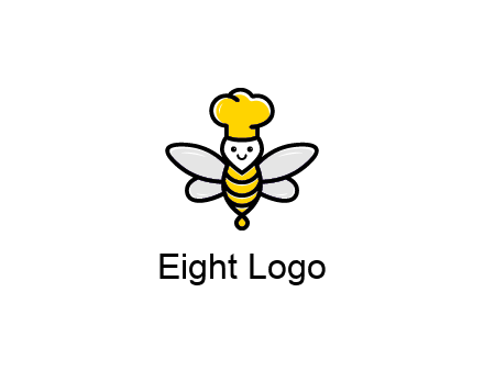 bee with chef hat logo