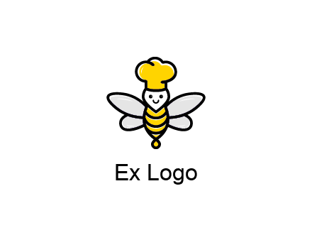 bee with chef hat logo