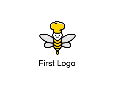 bee with chef hat logo