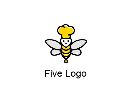 bee with chef hat logo