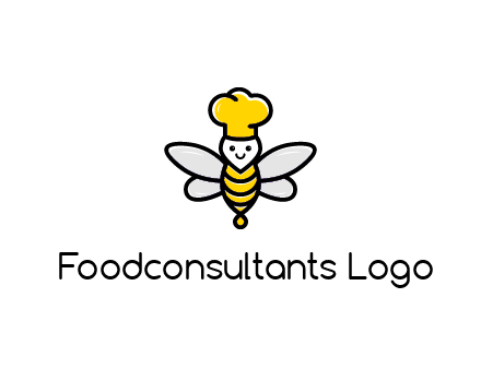 bee with chef hat logo