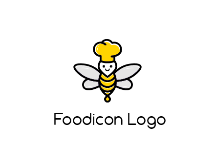 bee with chef hat logo