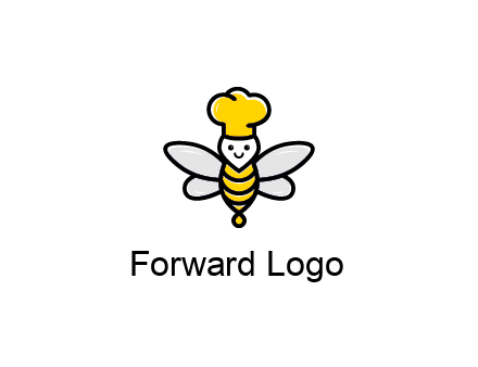 bee with chef hat logo