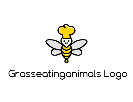 bee with chef hat logo