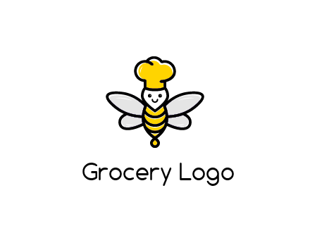 bee with chef hat logo
