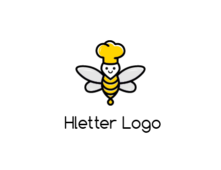 bee with chef hat logo