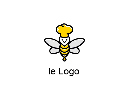 bee with chef hat logo