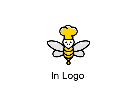 bee with chef hat logo