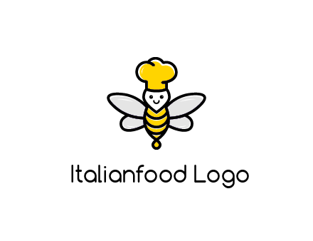 bee with chef hat logo