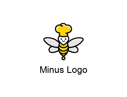 bee with chef hat logo