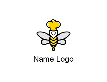 bee with chef hat logo