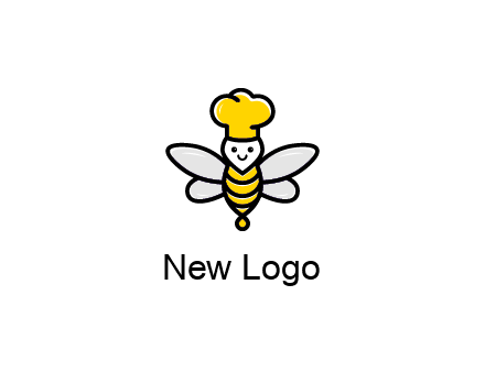 bee with chef hat logo
