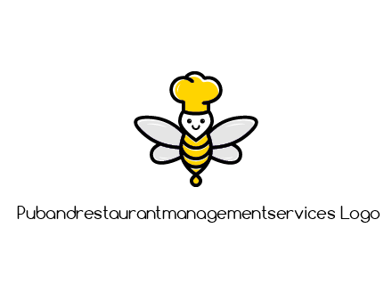 bee with chef hat logo