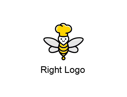 bee with chef hat logo
