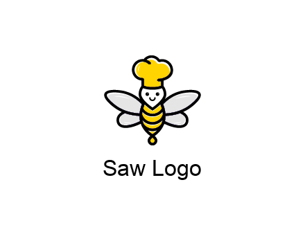 bee with chef hat logo