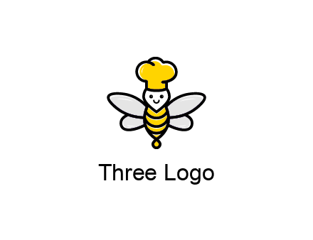 bee with chef hat logo