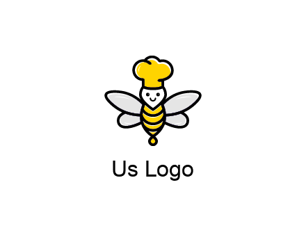 bee with chef hat logo