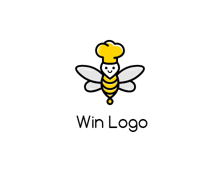 bee with chef hat logo