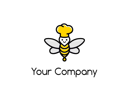 bee with chef hat logo