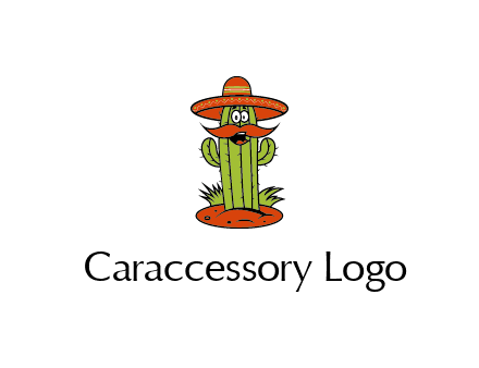 cactus with sombrero and mustache illustration