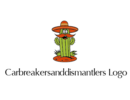 cactus with sombrero and mustache illustration