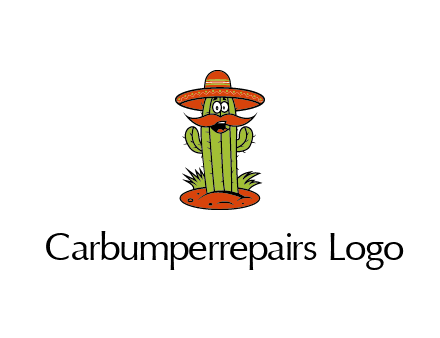 cactus with sombrero and mustache illustration