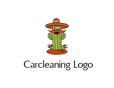 cactus with sombrero and mustache illustration
