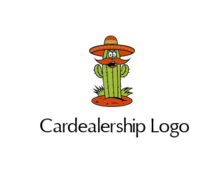 cactus with sombrero and mustache illustration