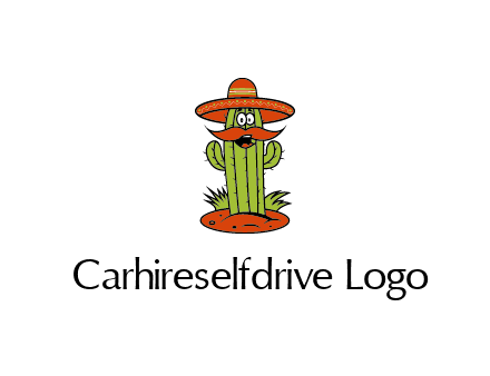 cactus with sombrero and mustache illustration