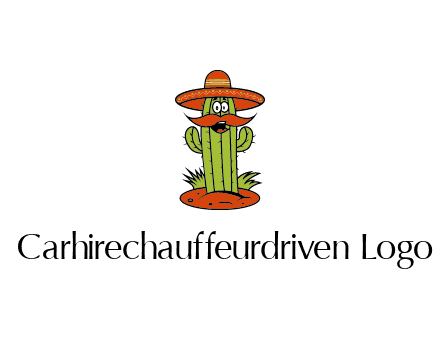 cactus with sombrero and mustache illustration