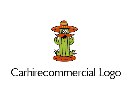 cactus with sombrero and mustache illustration