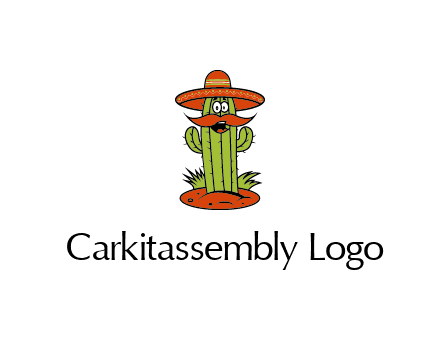 cactus with sombrero and mustache illustration