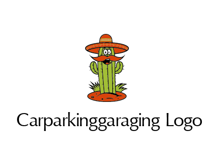 cactus with sombrero and mustache illustration