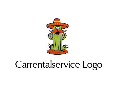 cactus with sombrero and mustache illustration