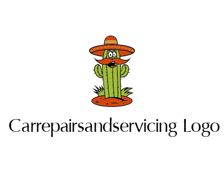 cactus with sombrero and mustache illustration