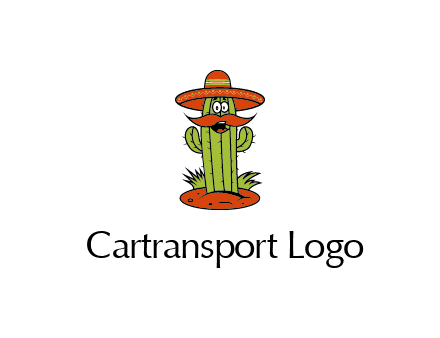 cactus with sombrero and mustache illustration