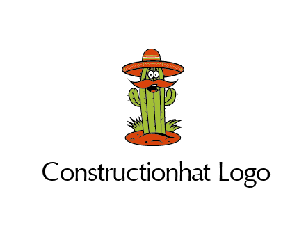 cactus with sombrero and mustache illustration