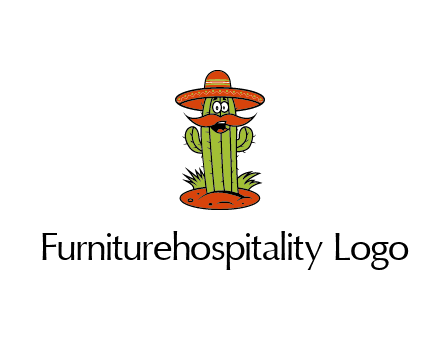 cactus with sombrero and mustache illustration