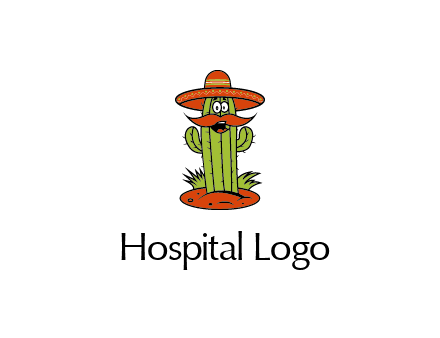 cactus with sombrero and mustache illustration