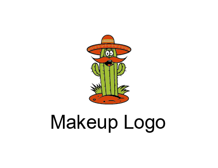 cactus with sombrero and mustache illustration