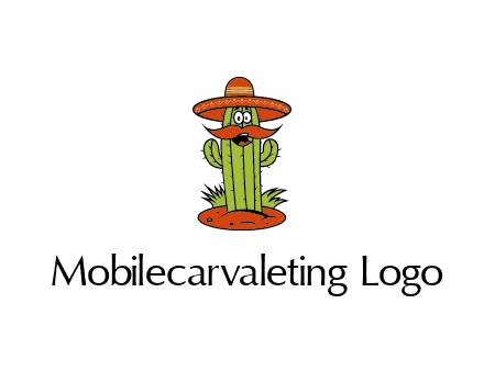 cactus with sombrero and mustache illustration