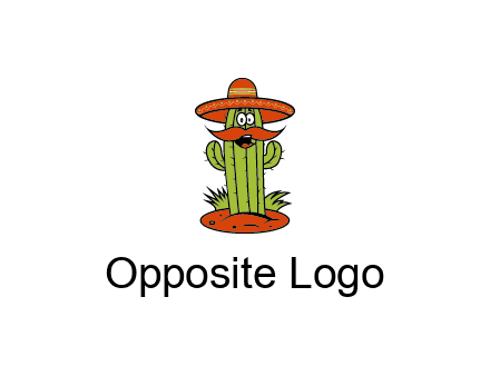cactus with sombrero and mustache illustration