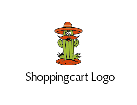 cactus with sombrero and mustache illustration