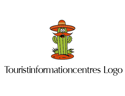 cactus with sombrero and mustache illustration