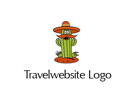 cactus with sombrero and mustache illustration