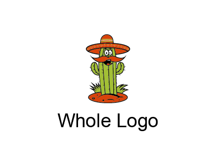cactus with sombrero and mustache illustration