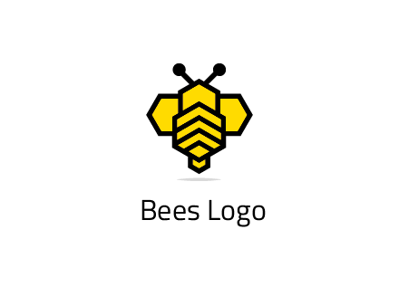 honeycomb in a bee shape logo