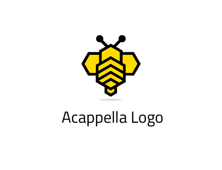 honeycomb in a bee shape logo